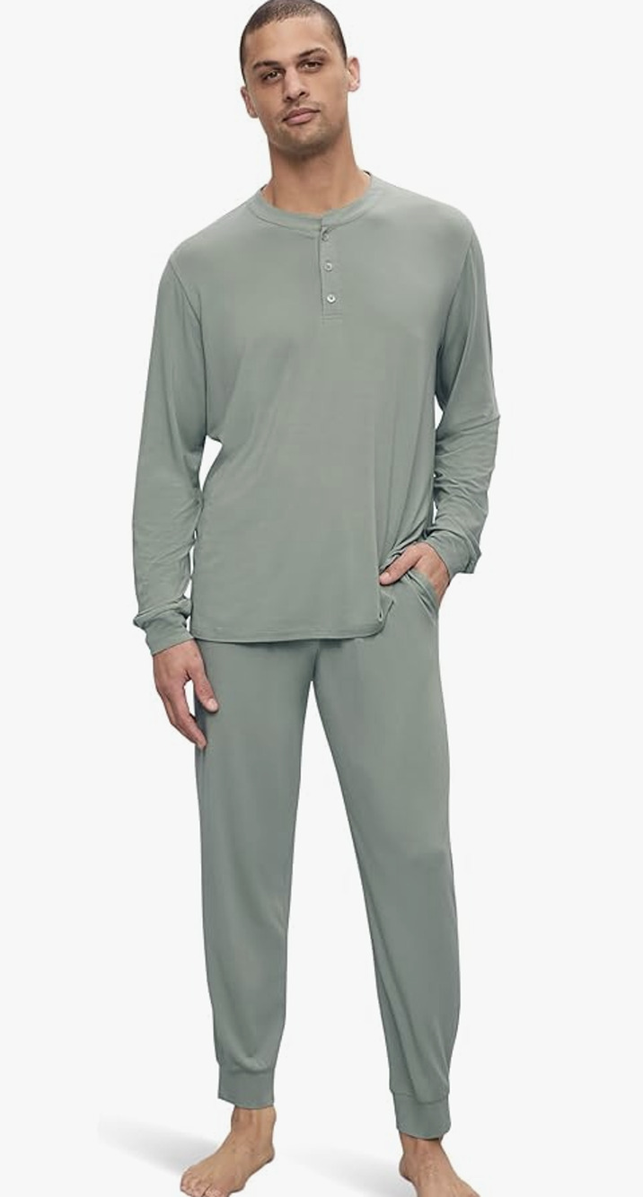 Eberjey Men's Medium Eucalyptus Henry The Long PJ Jogger Pajama Set OS33-32